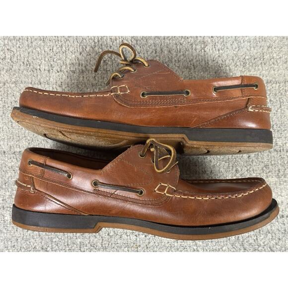 Charles Tyrwhitt Men’s US Sz 11 Brown Leather Broken In Laced Loafers Read - Picture 7 of 7
